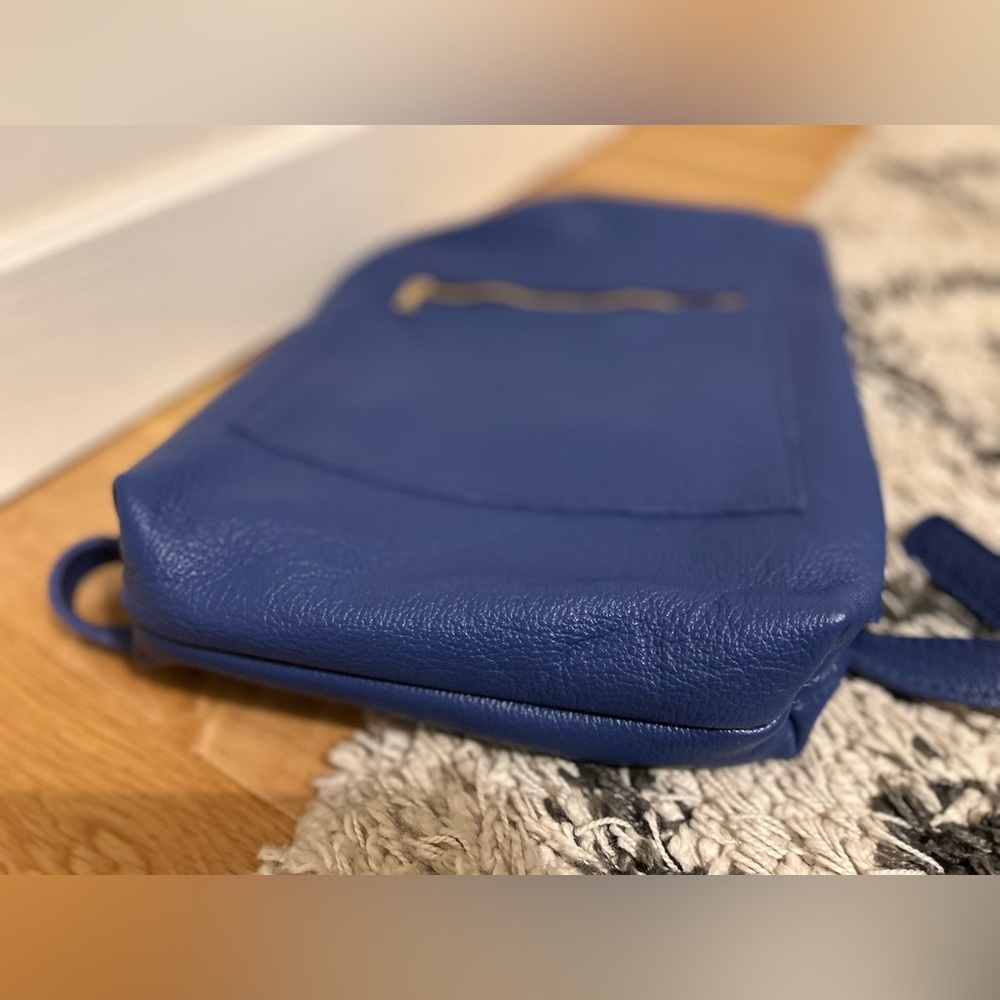 Blue Leather Backpack - image 2